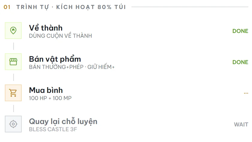 Từng bước khi về thành